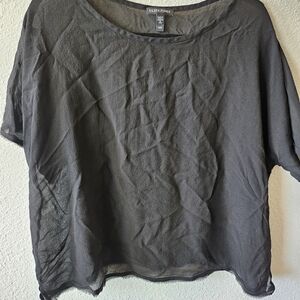 Eileen Fisher Black Sheer Women's Top Excellent Conditons